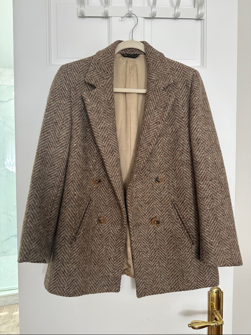 Duckenfield's Vintage Tailored Tweed Wool Double Breasted Jacket Blazer